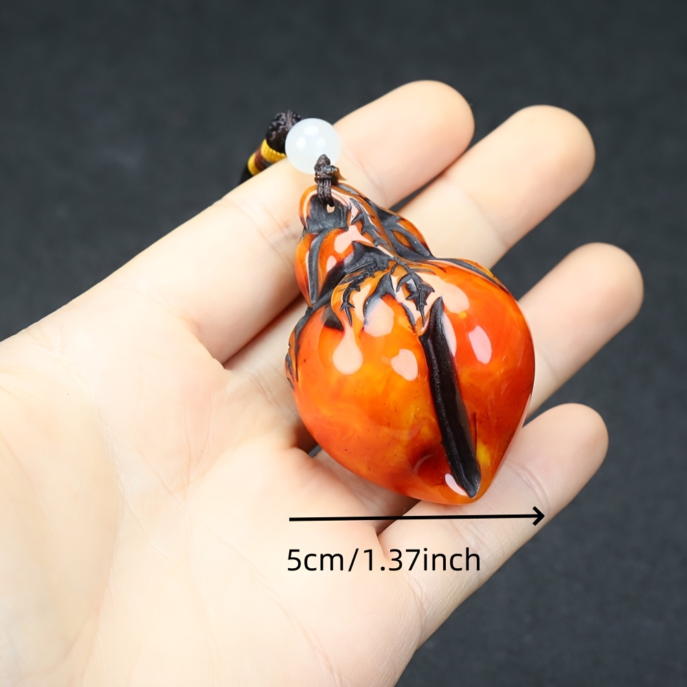 Vintage Mini Gourd Pendant Necklace, Floral Amulet